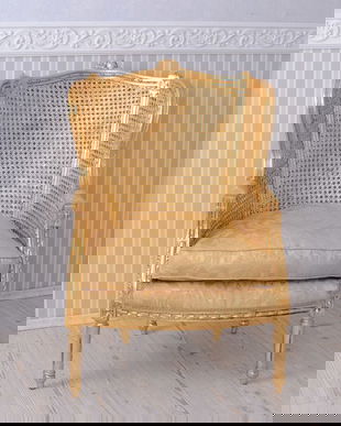 Fotoliu baroc din impletitura aurie cu tapiterie aurie