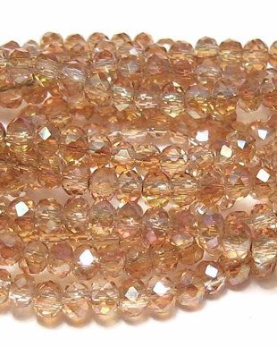 Cristale din sticla, rondelle, 3x2 mm, electroplacate