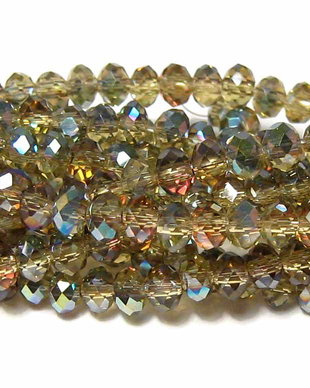 Cristale din sticla, rondelle, 3x2 mm, AB
