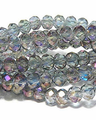 Cristale din sticla, rondelle, 3x2 mm, AB