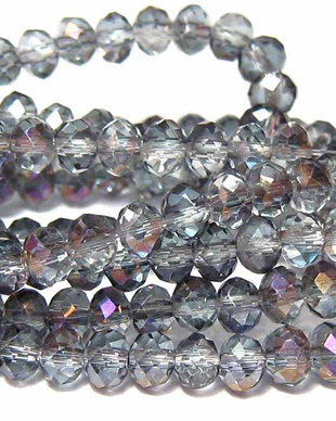 Cristale din sticla, rondelle, 3x2 mm, AB
