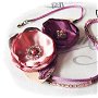 colier cu flori roz orhidee si violet