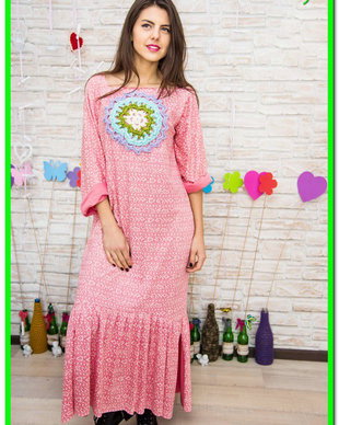 rochie hippie,cerc crosetat , energie pozitiva
