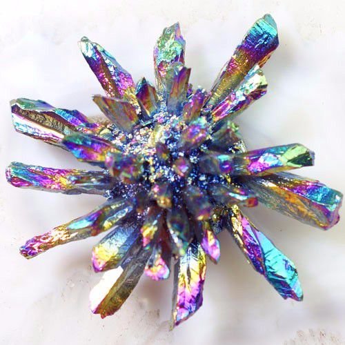 9445 - Cabochon, cristale cuart druzy, titanium, peacock, 74x71x25mm