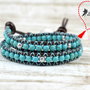Bratara wrap din piele si magnezit ''Azteca''