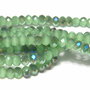 Cristale din sticla, rondelle, 3x2 mm, opace, AB, verzi
