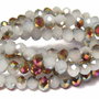 Cristale din sticla, rondelle, 3x2 mm, opace, AB, gri