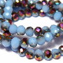 Cristale din sticla, rondelle, 3x2 mm, opace, AB, bleu
