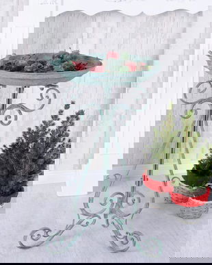 SUPORT GHIVECI DIN FIER FORJAT ANTIK GREEN