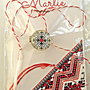 Brosa martisor cabochon sticla motive traditionale, model 1