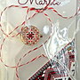 Brosa martisor cabochon sticla motive traditionale, model 3