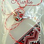 Brosa martisor cabochon sticla motive traditionale, model 5