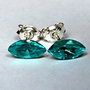 Cercei argint cu piatra Swarovski Fancy Stone Turcoaz  8x4mm