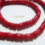 Lalele din coral rosu lucrate manual aprox 7.5-8x4.5-5 mm