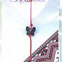 Bratara snur martisor cu piatra Swarovski Fluture Jet