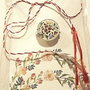 Brosa martisor cabochon sticla 14mm motive maghiare, model 3