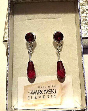 Cercei argint 925 cu piatra Swarovski Pure Drop Siam