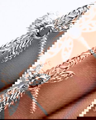 Ag253 - Cercei cu tija, argint 925, onix negru, libelula