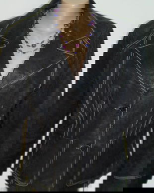 Sacou din piele neagra