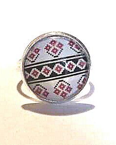 Inel cabochon motive traditionale 14mm
