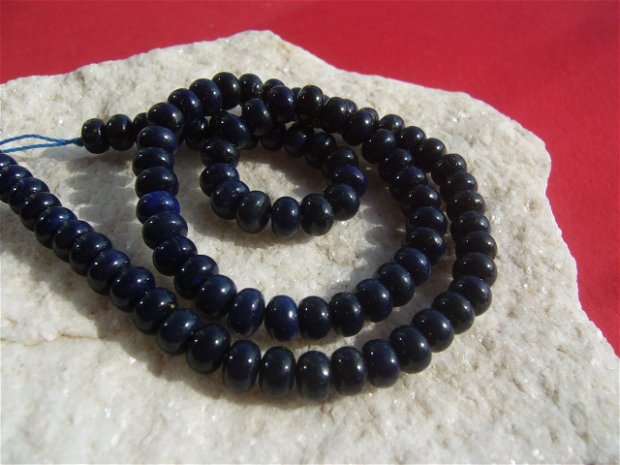 Lapis lazuli grad A rondele aprox 6.5x4-4.5 mm