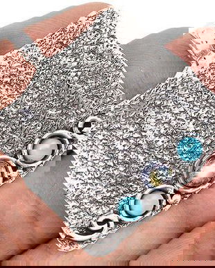 Ag359 - Pandantiv, argint 925, larimar dominican si piatra lunii