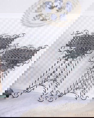 SET DOUA JARDINIERE DIN FIER FORJAT NEGRU