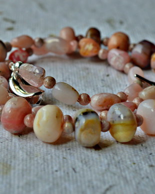 Colier  din opal australian, rodocrozit si opal peruvian REZERVAT
