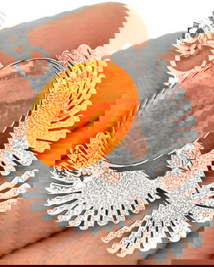 Ag430 - Pandantiv, argint 925, coral italian