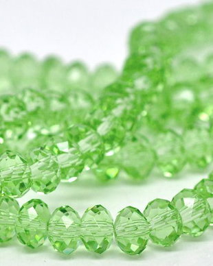 18 x Cristale de sticla - verde crud