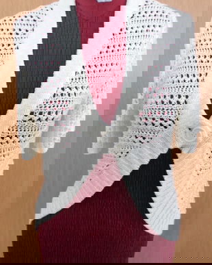 bluza-pulover alb tricotat