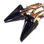 Cercei auriti din Cristale Swarovski spike pendant si argint 925  CE312.1a - Cercei negru stralucitor, cercei eleganti negri, cercei aurii