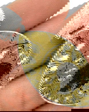 Ag419 - Pandantiv, argint 925, amonite, pirita