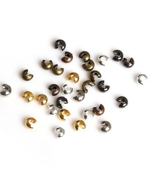 50 x Crimp argintiu