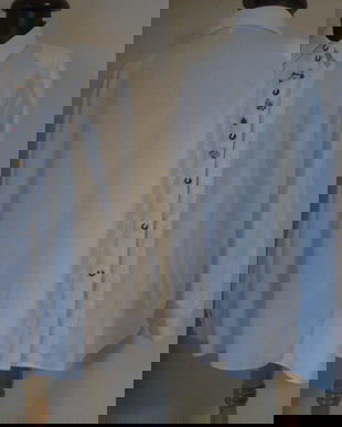 BLUZA BAVAREZA BUMBAC BRODAT ALB