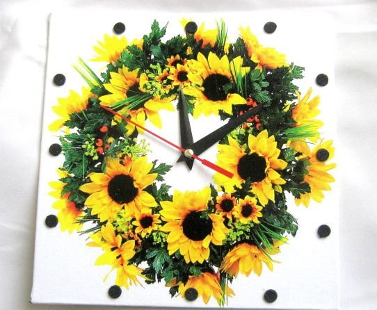 ceas de perete cu floarea soarelui 28472