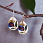 cercei pene mici portelan/argint - FLORAL