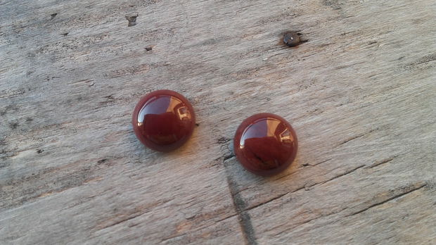 Cabochon jasp caramiziu 12mm (2 buc)