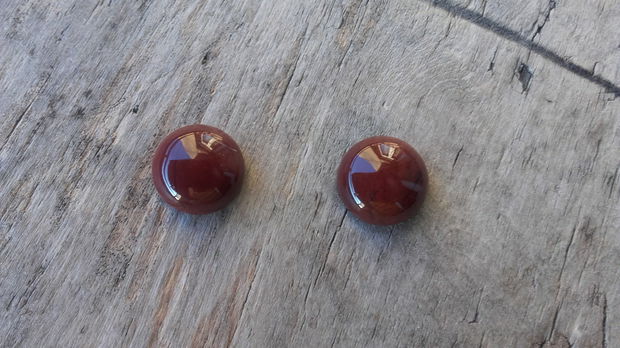 Cabochon jasp caramiziu 12mm (2 buc)