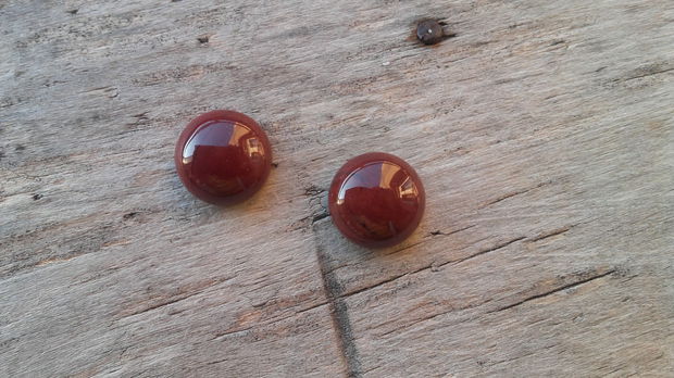 Cabochon jasp caramiziu 12mm (2 buc)