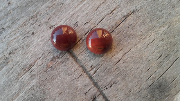 Cabochon jasp caramiziu 12mm (2 buc)