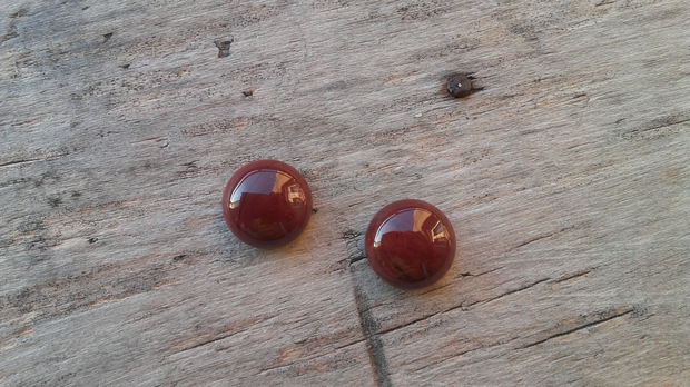 Cabochon jasp caramiziu 12mm (2 buc)