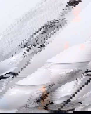 SUPIERA DIN PORTELAN ALB ANTICHIZAT