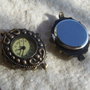 Ceas oval alungit finisaj bronz aprox 27x35 mm