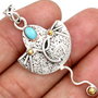 Ag317 - Pandantiv, argint 925, partial placat cu aur, larimar dominican