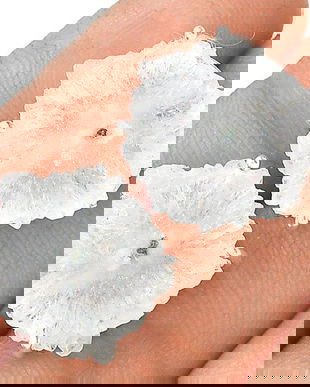 Ag425 - Cercei cu tija / surub, argint 925, cuart solar alb