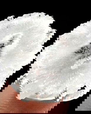 Ag432 - Inel, argint 925, cuart solar alb, 8