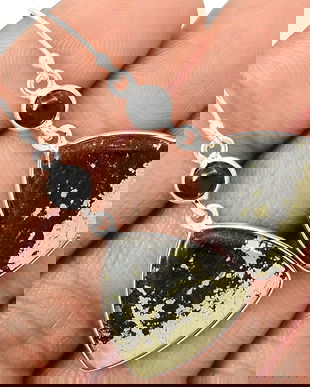 Ag436 - Cercei cu tortite, argint 925, pirita in magnetit, apache gold