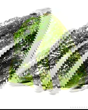 Ag444 - Inel, argint 925, radacina de smarald brut, 7,5