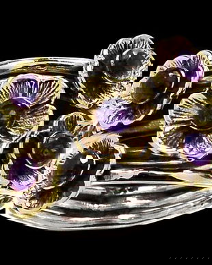 Ag446 Vf - Inel, argint 925, ametist, 7.5